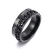 Titanium Steel Roman Letter Ring – Rotatable Chain Spinner Ring for Men & Couples