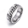 Titanium Steel Roman Letter Ring – Rotatable Chain Spinner Ring for Men & Couples
