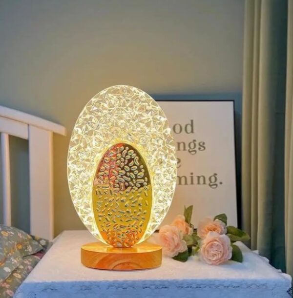 Oval Crystal LED Table Lamp - مصباح طاولة LED  كريستالي بيضاوي الشكل